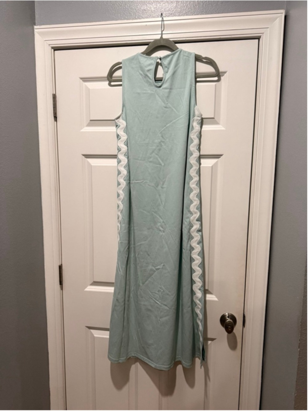 Women's PROSPERINA Light Blue White Maxi Dress S - Picture 6 of 13